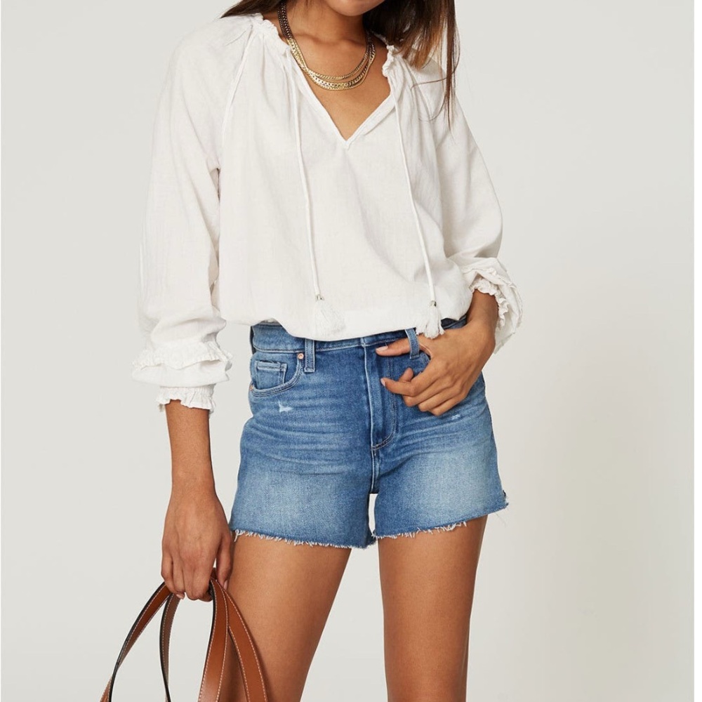 Paige Margot Raw Hem Denim Shorts -
Zevon